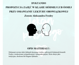 DYKTANDO (TRADYCYJNE, CHODZONE, BIEGANE) NA PODSTAWIE "ZEMSTY" ALEKSANDRA FREDRY