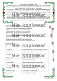 Karta pracy + czytanka "Christmas from the Other Side" B2+