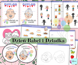 Dzień Babci i Dziadka. Dyplomy. Medale. W PREZENCIE zestaw Czerwony Kapturek.