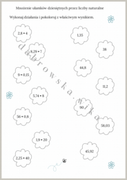 Mnożenie ułamków dziesiętnych przez liczby naturalne