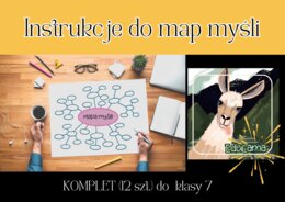 Instrukcje do map myśli - Biologia - klasa 7 SP (anatomia) - komplet na cały rok - 12 szt.