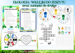EKOLOGIA - DZIEŃ ZIEMI- wklejki o zeszytu, zadania do druku