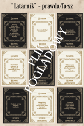 Karty prawda-fałsz "Latarnik"