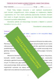 TRZECIE DYKTANDO KOREKTORSKIE I INNE ĆWICZENIA