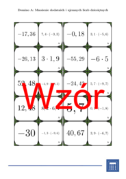 Domino - Mnożenie dodatnich i ujemnych liczb dziesiętnych | matematyka