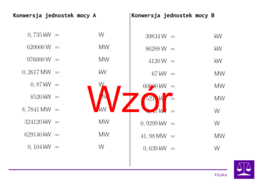 Konwersja jednostek mocy | matematyka | 26 kolumn