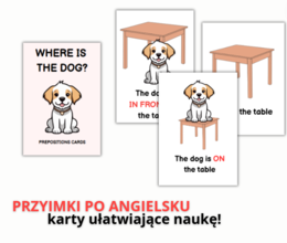 PRZYIMKI PO ANGIELSKU, FISZKI, FLASHCARDS, PREPOSITIONS