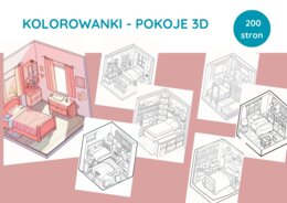 Kolorowanka 3D: Pokoje – 200 stron PDF