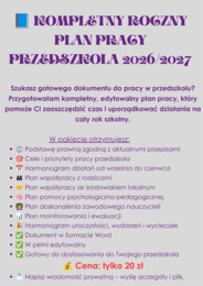 📘 Roczny Plan Pracy Przedszkola 2026/2027 + komplet dodatków | Dokument gotowy do edycji