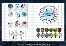 Wklejki do zeszytu - Zima