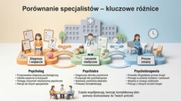 Zdrowie psychiczne. Psycholog, psychoterapeuta, psychiatra – czym się różnią? (gazetka szkolna / prezentacja)