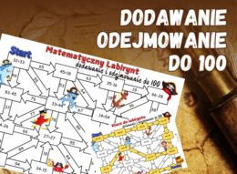 MATEMATYCZNY LABIRYNT - dodawanie i odejmowanie do 100, klasa 2, 3, piracka karta pracy