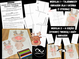 Projekt grupowy lub indywidualny. Układ Współrzędnych (zaznaczanie punktów) – ukryty obrazek renifer. Projekt Math & Art. Boże Narodzenie, Mikołajki.