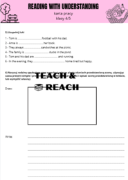 Reading with understanding czytanie ze zrozumieniem karta pracy 4/5 klasa present simple continous