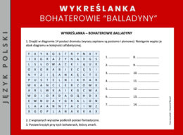 Wykreślanka – Bohaterowie "Balladyny"