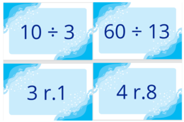 Fiszki z dzielenia z resztą do 100 – do samodzielnego wydruku