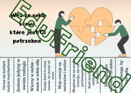 Weź ze sobą słowo, które jest Ci potrzebne- SELFCARE- 21 kart A4- odrywanki- całolroczne