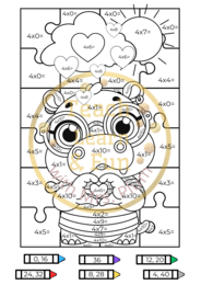 Kolorowa matematyka – mnożenie ×4 z uroczym hipopotamem!