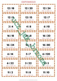 NWW i NWD, gra planszowa, wielokrotności i dzielniki, klasa 5