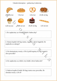 Ułamki dziesiętne - piekarnia/cukiernia