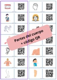 Domino obrazkowe z kodami QR! (Las partes del cuerpo-części ciała)