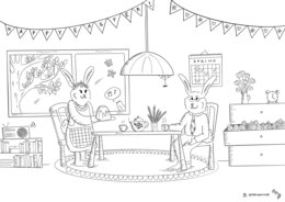 Wiosenna kolorowanka i tekst z lukami do uzupełnienia