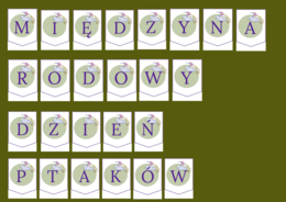 DZIEŃ PTAKÓW – wiosna - girlanda – napis – gazetka – wersja 1
