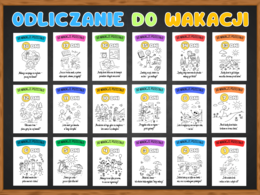 ODLICZANIE DO WAKACJI – zestaw plakatów motywacyjnych A4