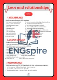 Love & Relationships. Kompletna walentynkowa lekcja B1/B2  wraz z role play (speed dating)