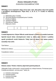 Zemsta - zadania egzaminacyjne
