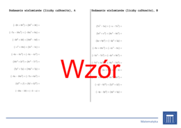 Dodawanie wielomianów (liczby całkowite) | matematyka, algebra | 26 kolumn