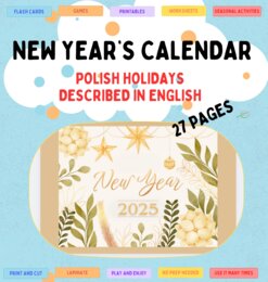 Kalendarz 2025 Polskie święta, wydarzenia i uroczystości opisane w j. angielskim+ miejsce na notataki