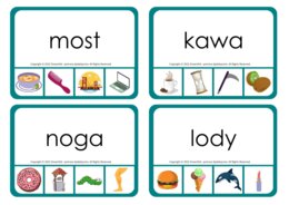 KLAMERKOWE POMOCE WYRAZY 4-LITEROWE - 92 KARTY