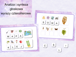 Analiza i synteza głoskowa wyrazy czteroliterowe