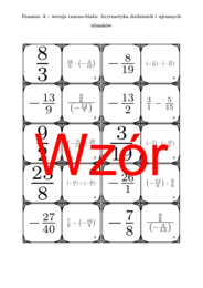 Domino - Arytmetyka dodatnich i ujemnych ułamków | matematyka