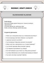 Pierwsze 5 minut lekcji historii - kreatywne zabawy