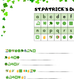 ST. PATRICK'S DAY - GOTOWA LEKCJA DLA KLAS 1-3; FLASHCARDS, WORKSHEETS, TRACING, HUNT, PICTIONARY, ROLL A LEPRECHAUN, CRACK THE CODE