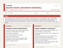 Escape room: Archiwum Rivendell — zagadki logiczne | Klasa 7 | Koniec roku