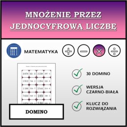 Domino - Mnożenie przez jednocyfrową liczbę | matematyka