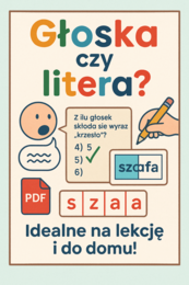 Różnica między głoską a literą. Karta pracy. Sprawdzian