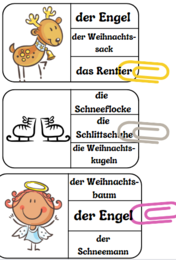 Weihnachten - gry i zabawy tematyczne z języka niemieckiego - wklejka - słownictwo, gry: Ja mam ..., Kto ma, domino z QR-kodami, 1 z 3, bingo