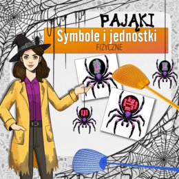 Podstawy fizyki: Symbole i jednostki fizyczne – Gra karciana, MUCHY (fizyka, kl 7/8). Halloween.