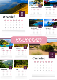 kalendarz na rok szkolny 2023/2024 - krajobrazy