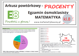 ARKUSZ POWTÓRKOWY kl.8 – PROCENTY + odpowiedzi / Wymagania na 2025 rok