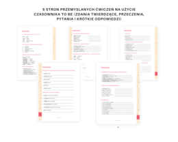 Czasownik BE - odmiana, zdania twierdzące, przeczenia, pytania, krótkie odpowiedzi - ćwiczenia, karty pracy