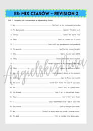 E8: Mix Czasów - Revision 2 - karta pracy - powtórka - powtórzenie - czasy - gramatyka - uzupełnianie luk - karta pracy - egzamin ósmoklasisty - .pdf