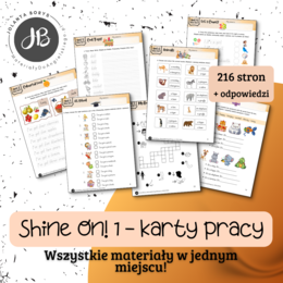 Materiały do Shine On! 1 Pakiet materiałów - Units 1 – 8 - karty pracy - wklejki/wycinanki