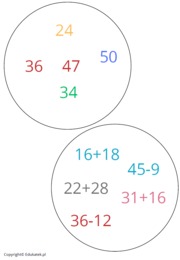 Wyszukiwanka matematyczna – gra utrwalająca dodawanie i odejmowanie