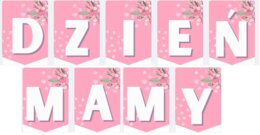 Girlanda, dekoracja, Dzień Mamy, napis