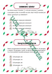Stacje zadaniowe, mikołaj, boże narodzenie, szyfr, klasa 5, liczby naturalne i ułamki zwykłe